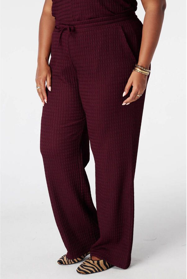 MS Mode wide leg broek Plus Size donkerrood