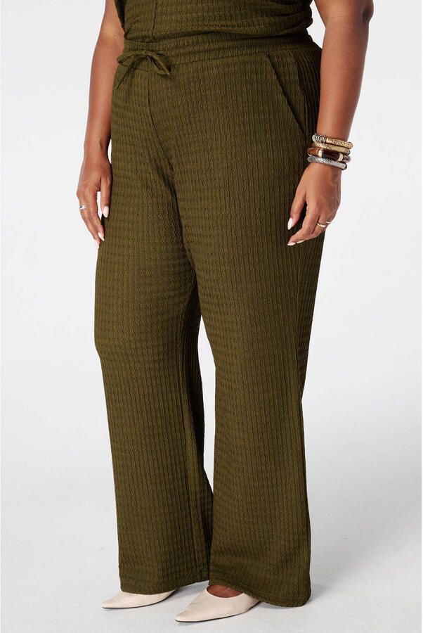 MS Mode wide leg broek Plus Size groen