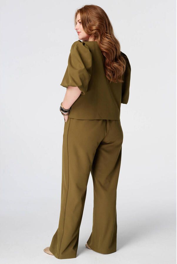 MS Mode wide leg broek Plus Size olijfgroen - Foto 3