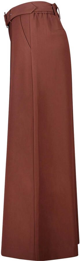 MS Mode wide leg high waist broek bruin - Foto 3