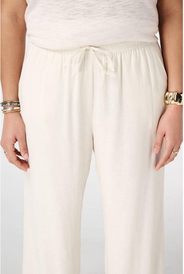 MS Mode wide leg high waist broek met linnen - Foto 2