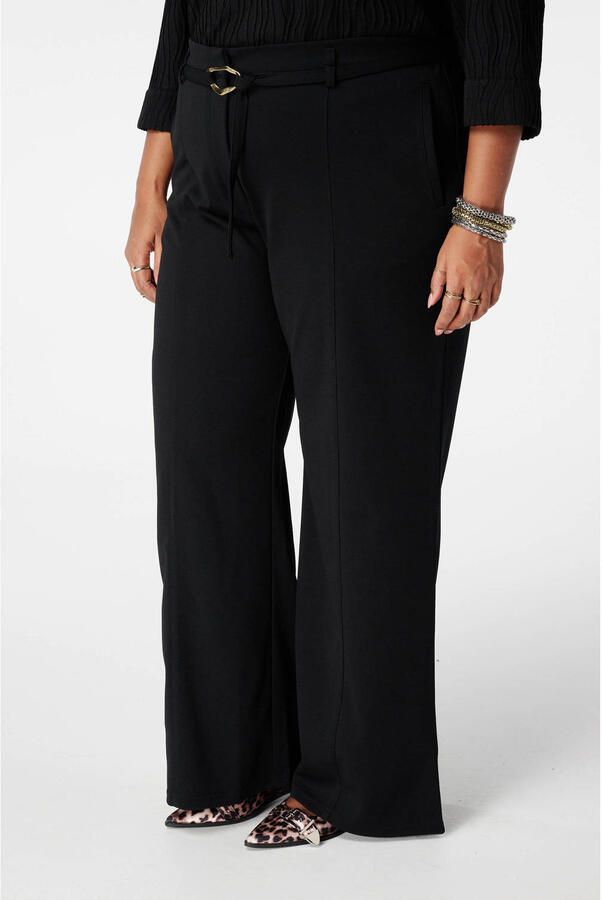 MS Mode wide leg high waist broek zwart
