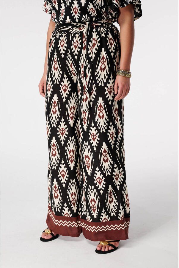 MS Mode wide leg high waist casual broek multi