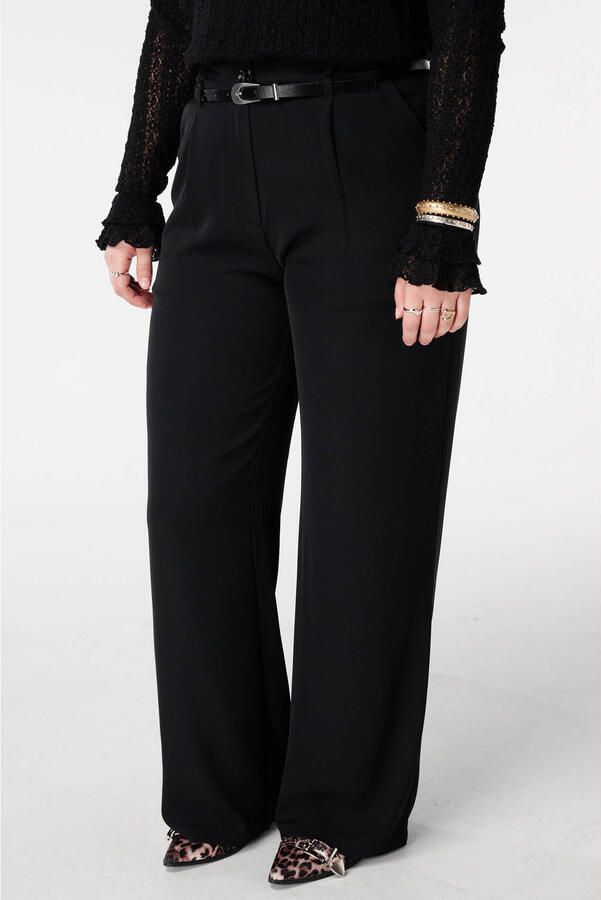 MS Mode wide leg high waist pantalon zwart