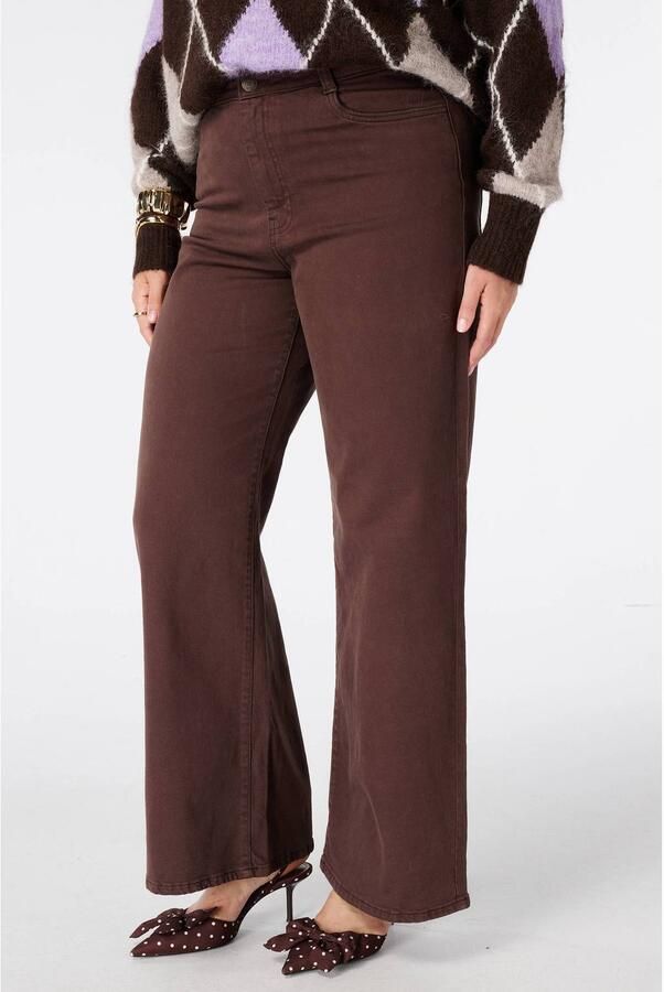 MS Mode wide leg jeans bruin