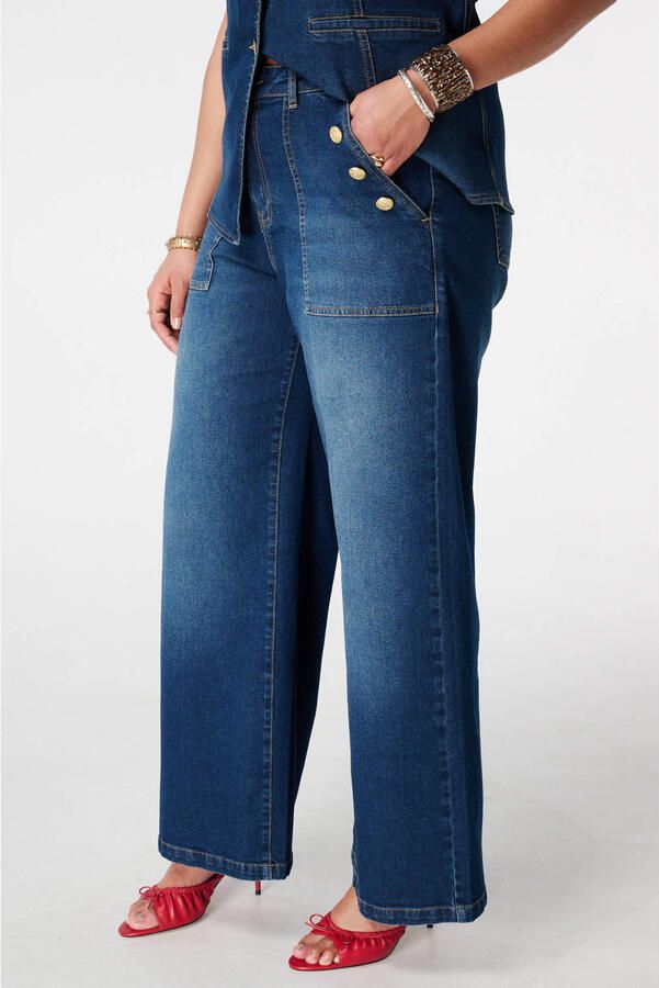 MS Mode wide leg jeans dark blue denim