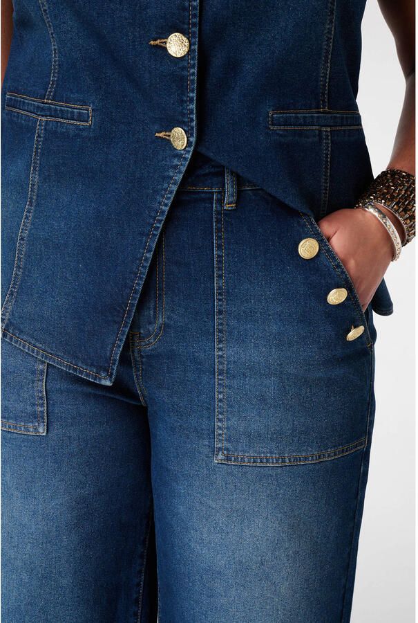 MS Mode wide leg jeans dark blue denim - Foto 2