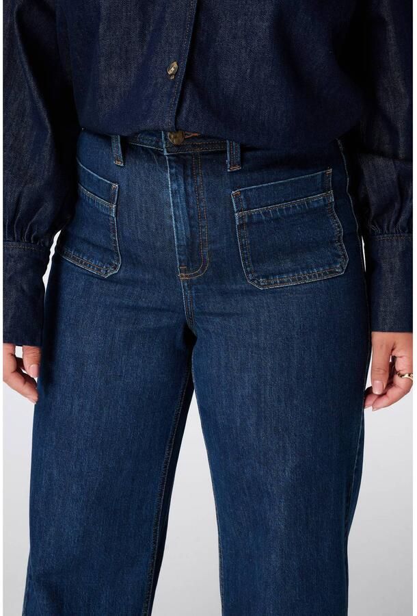MS Mode wide leg jeans donkerblauw denim