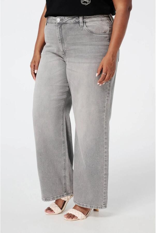 MS Mode wide leg jeans grijs