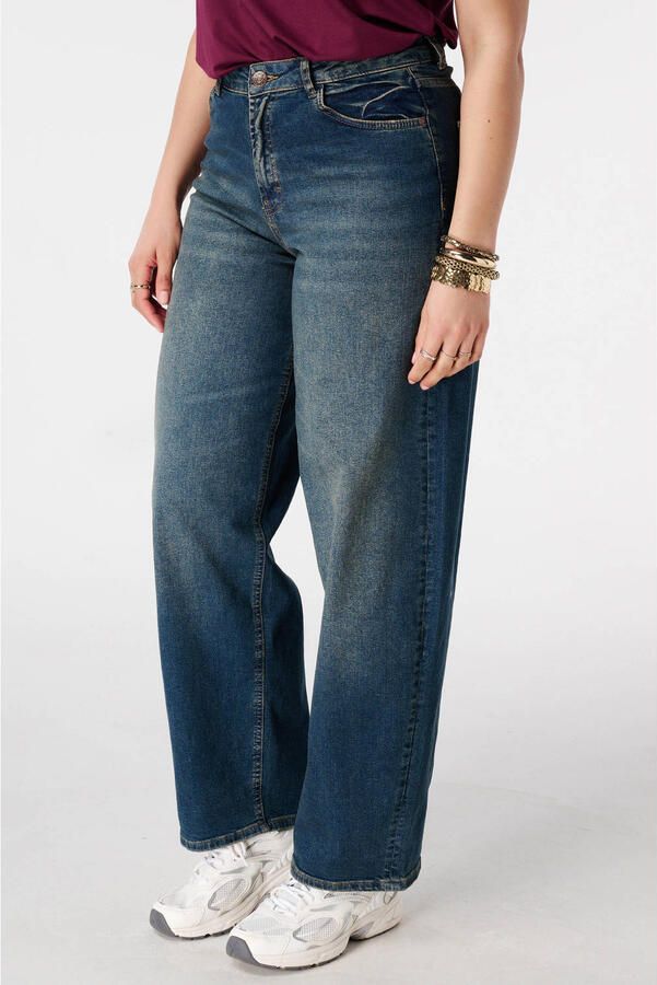 MS Mode wide leg jeans Plus Size donkerblauw