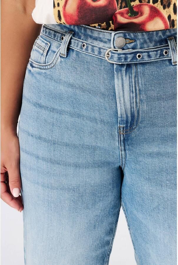 MS Mode wide leg jeans Plus Size met ceintuur mediumblauw - Foto 2
