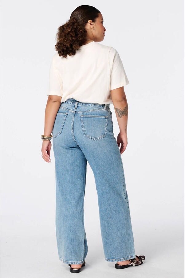 MS Mode wide leg jeans Plus Size met ceintuur mediumblauw - Foto 3