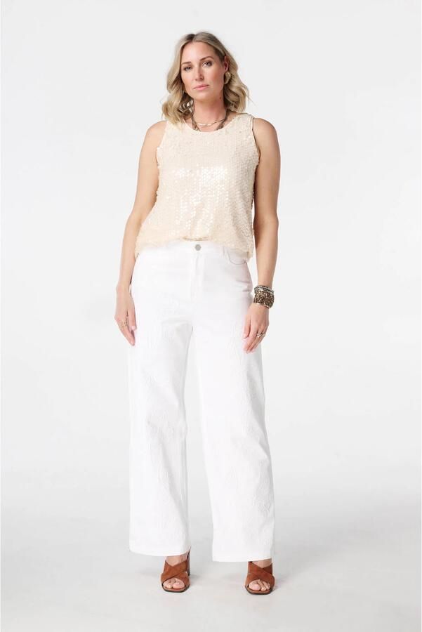 MS Mode wide leg jeans Plus Size wit