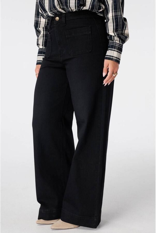 MS Mode wide leg jeans zwart