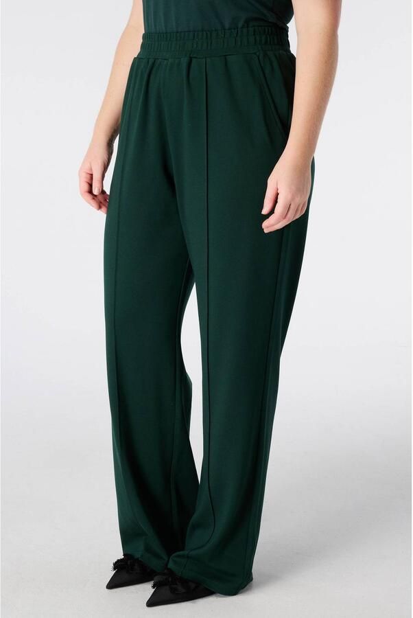 MS Mode wide leg pantalon donkergroen
