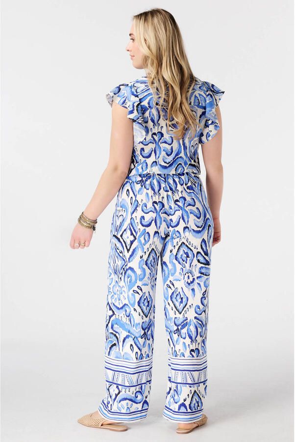 MS Mode wide leg regular waist broek blauw - Foto 3