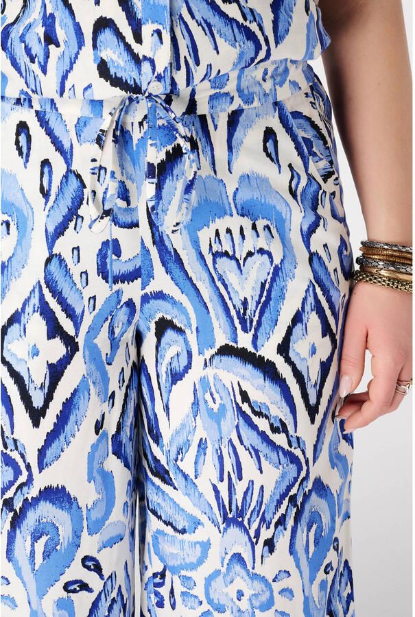 MS Mode wide leg regular waist broek blauw - Foto 2