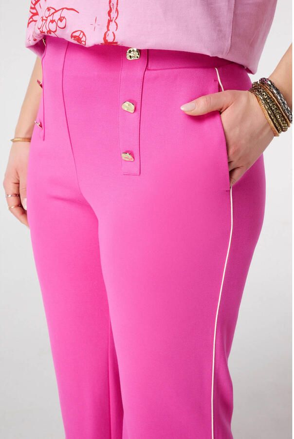 MS Mode wide leg regular waist broek fuchsia - Foto 2