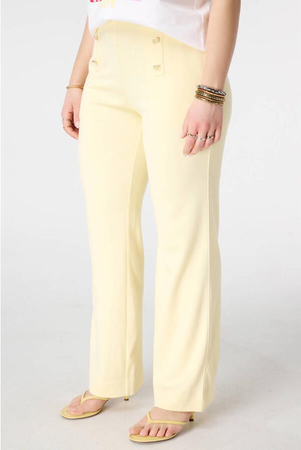 MS Mode wide leg regular waist broek geel