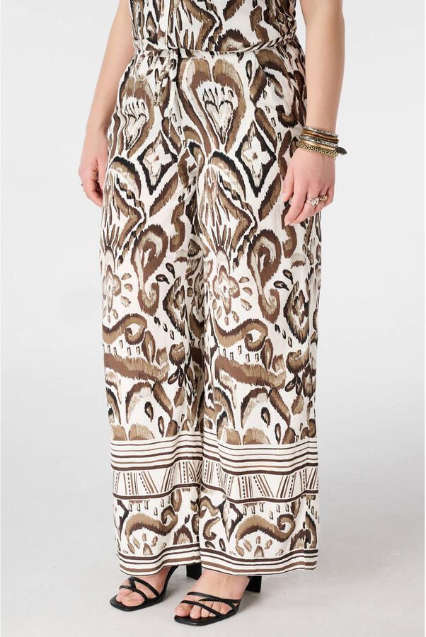 MS Mode wide leg regular waist broek multi