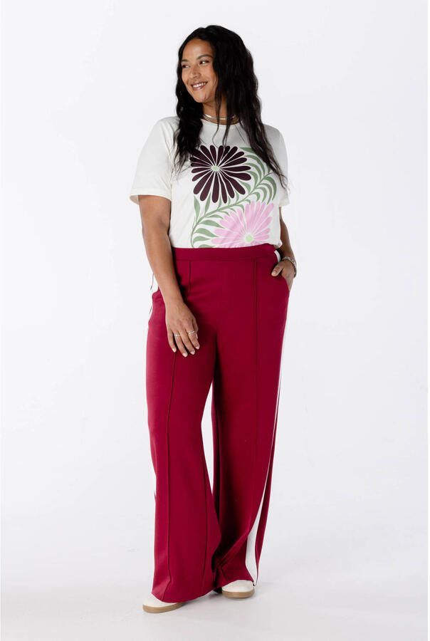 MS Mode wide leg regular waist broek rood