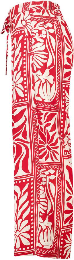MS Mode wide leg regular waist broek rood - Foto 3