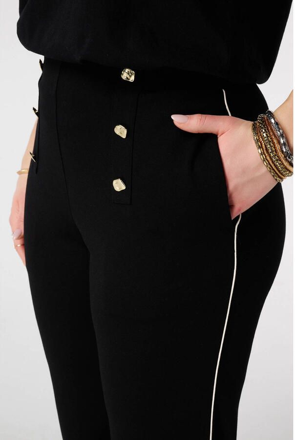 MS Mode wide leg regular waist broek zwart - Foto 2