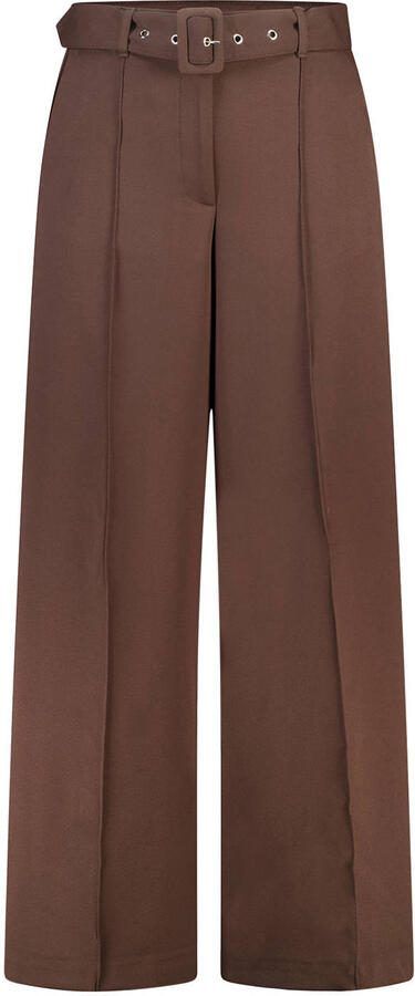 MS Mode wide leg regular waist pantalon donkerbruin - Foto 3