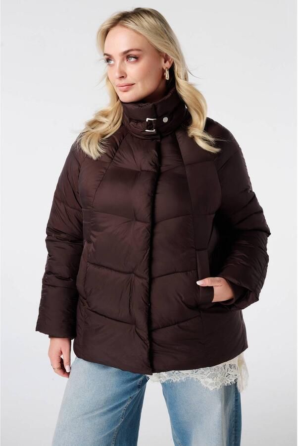 MS Mode winterjas donkerbruin