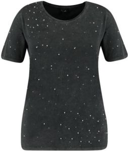 MS Mode T-shirt met glitters zwart