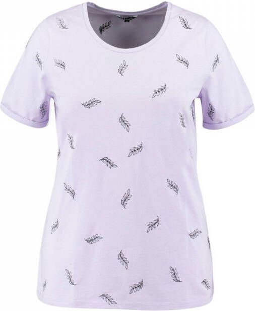 MS Mode T shirt met hartjes en borduursels paars