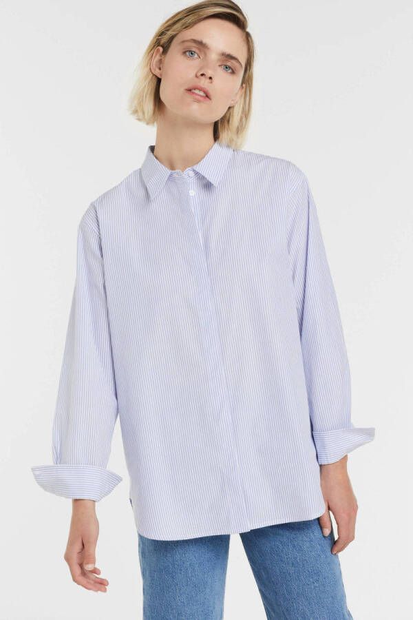 MSCH Copenhagen gestreepte blouse Olisa Haddis van biologisch katoen lichtblauw
