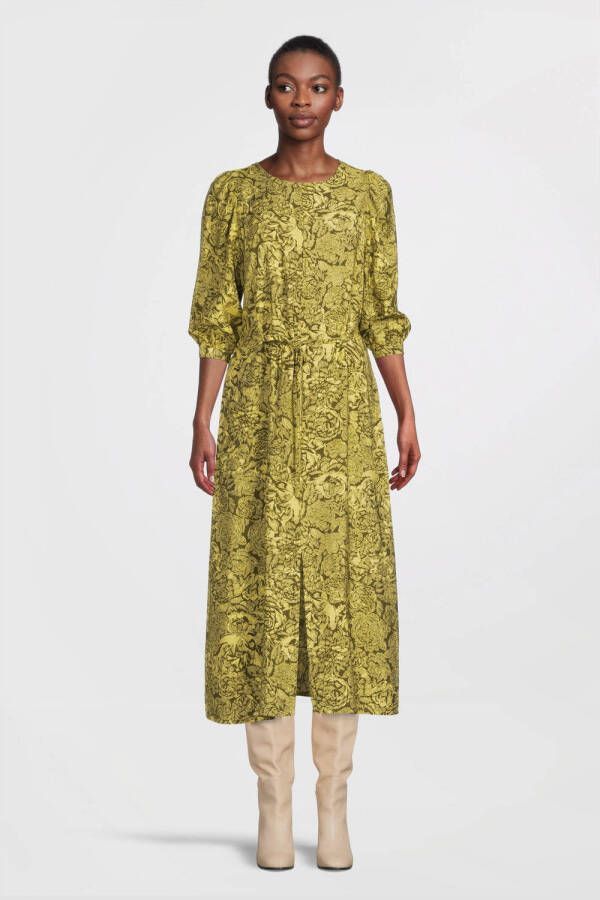 MSCH Copenhagen jurk MSCHDivina Ladonna met all over print geel