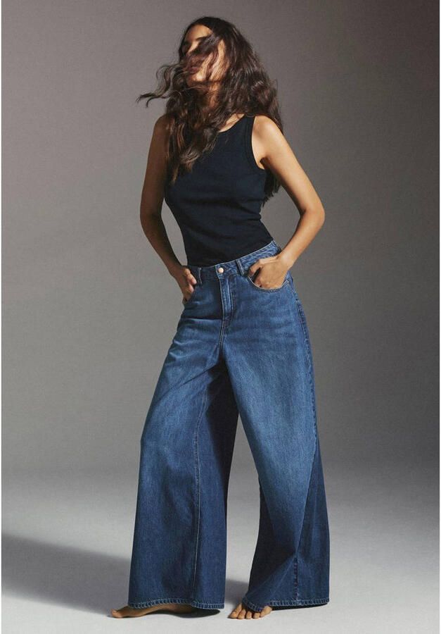 MSCH Copenhagen Alena Pants high waist wide leg jeans medium blue denim - Foto 5