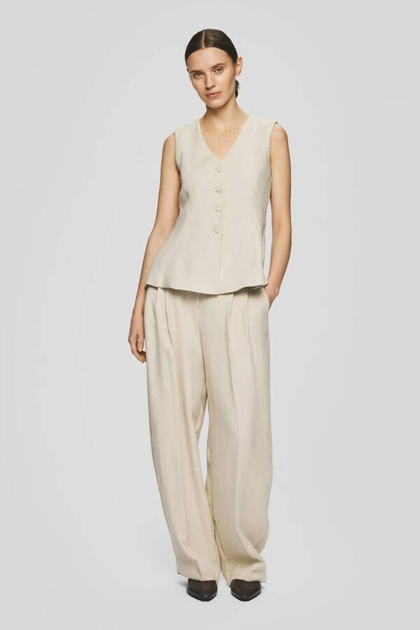 MSCH Copenhagen Wide leg broek met biezen model 'Esteriane' - Foto 6