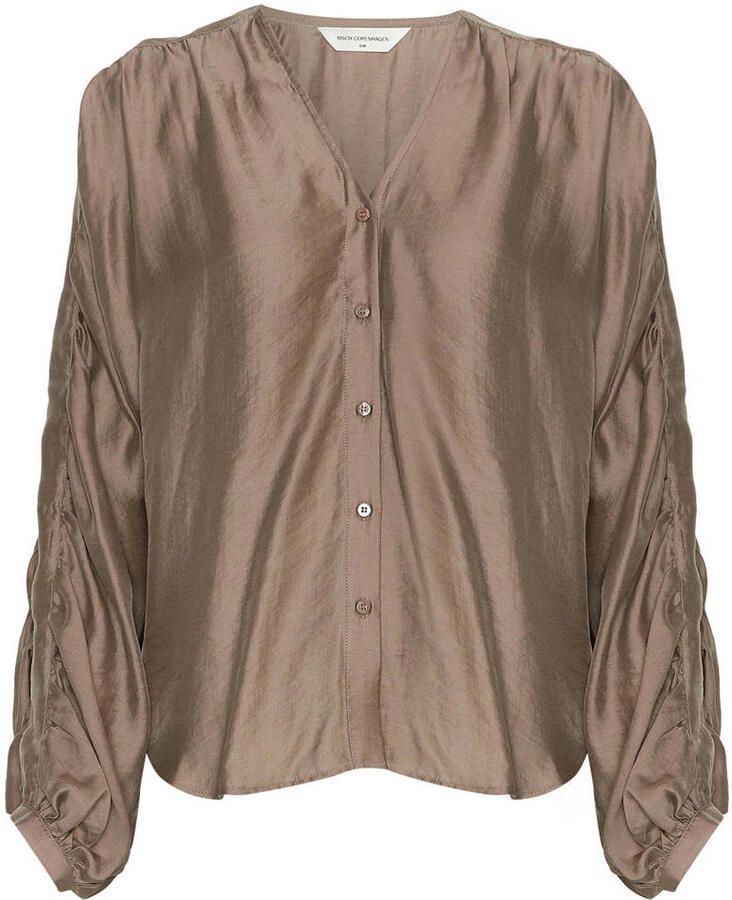 MSCH COPENHAGEN Dames Blouses Mschramona Rikkelia Volume Shirt Taupe - Foto 5