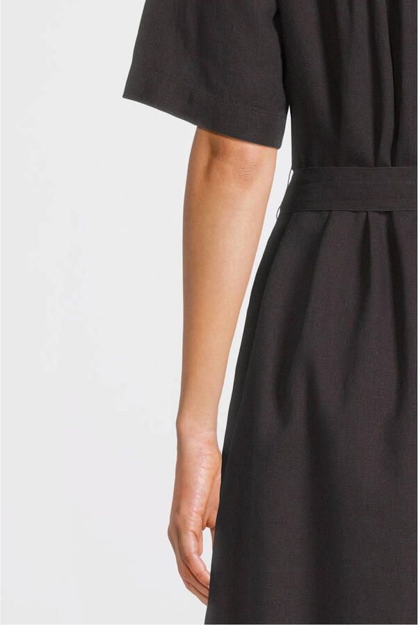 MSCH Copenhagen Knielange linnen jurk met opstaande kraag model 'Pennie Ginia' - Foto 5