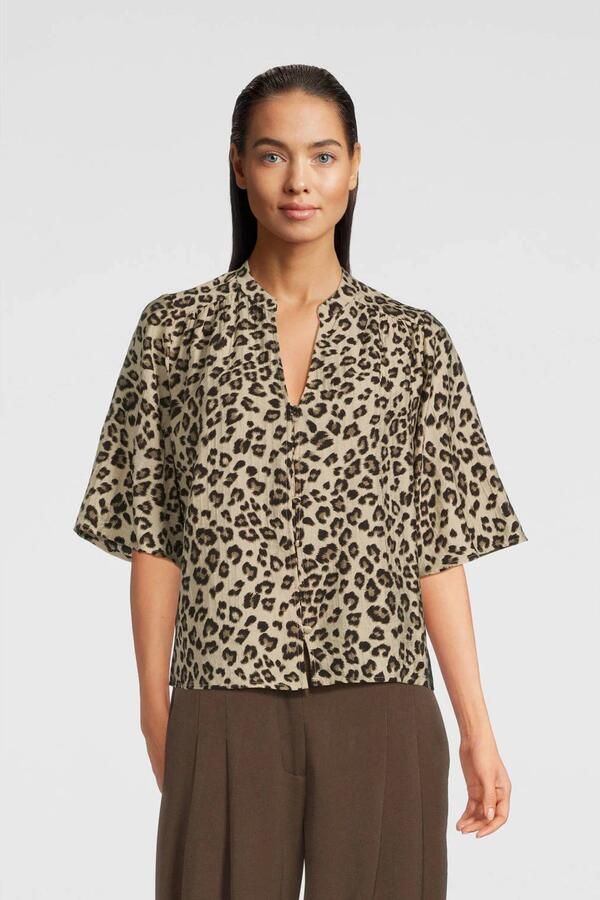 MSCH COPENHAGEN Dames Blouses Mschkalani Vlora 2 4 Shirt Aop Bruin - Foto 5