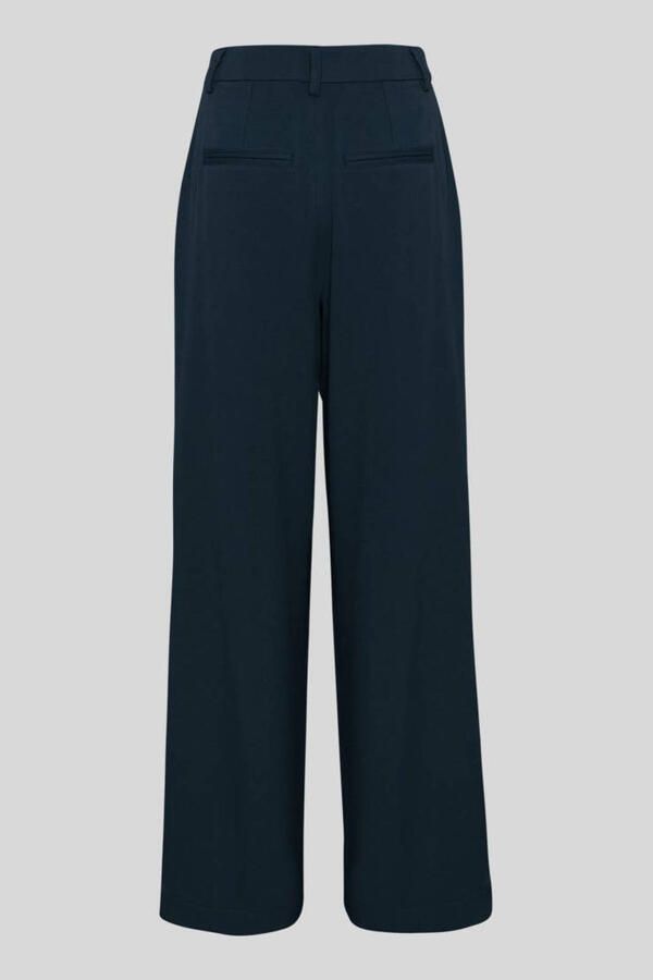 MSCH Copenhagen high waist wide leg broek donkerblauw