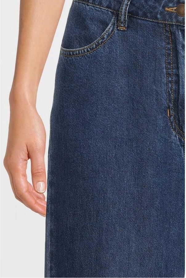 MSCH Copenhagen high wide leg jeans medium blue denim