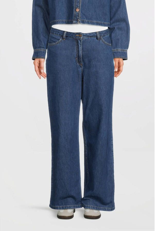 MSCH Copenhagen high wide leg jeans medium blue denim - Foto 5