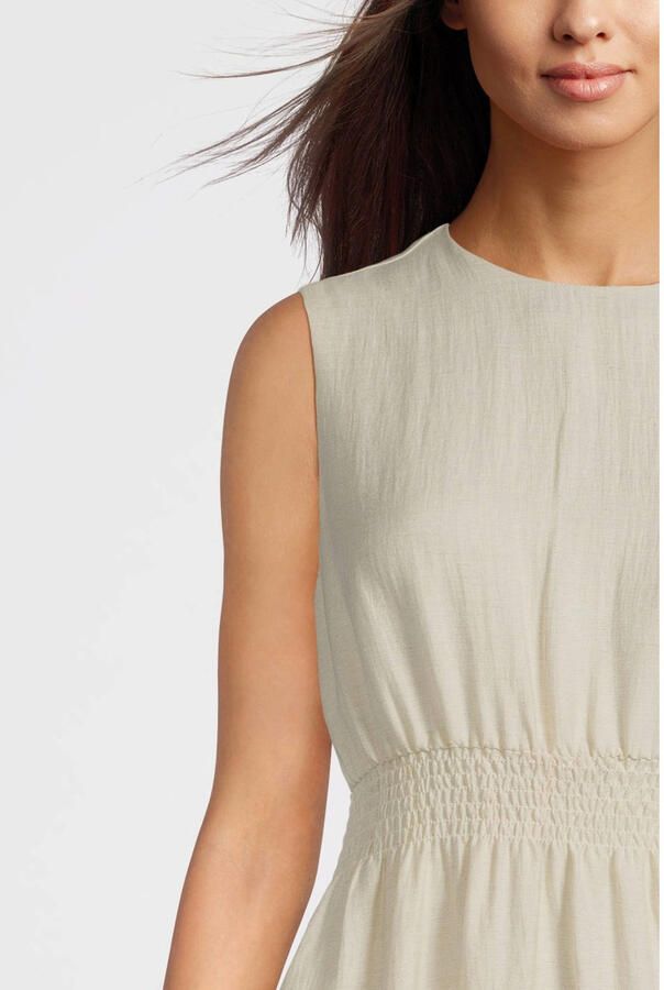 MSCH Copenhagen Midi-jurk met smokdetails model 'Disa'