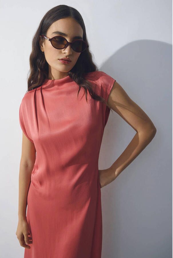 MSCH Copenhagen midi jurk zalm