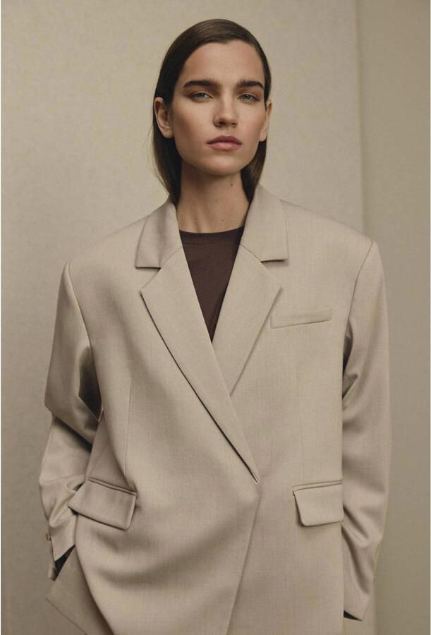 MSCH Copenhagen oversized blazer met wol beige