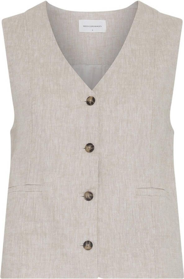 MSCH Copenhagen Bodywarmer van linnenmix met strookzakken model 'Viana Ginia' - Foto 5