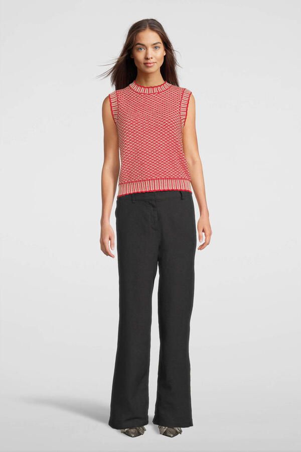 MSCH Copenhagen Straight leg linnen broek met steekzakken model 'Pennie Ginia'