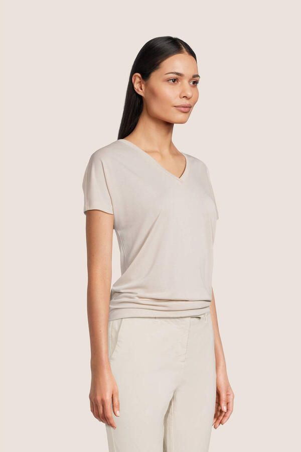 MSCH COPENHAGEN Dames Tops & T-shirts Mschfenya Modal V Neck Tee Zand - Foto 2