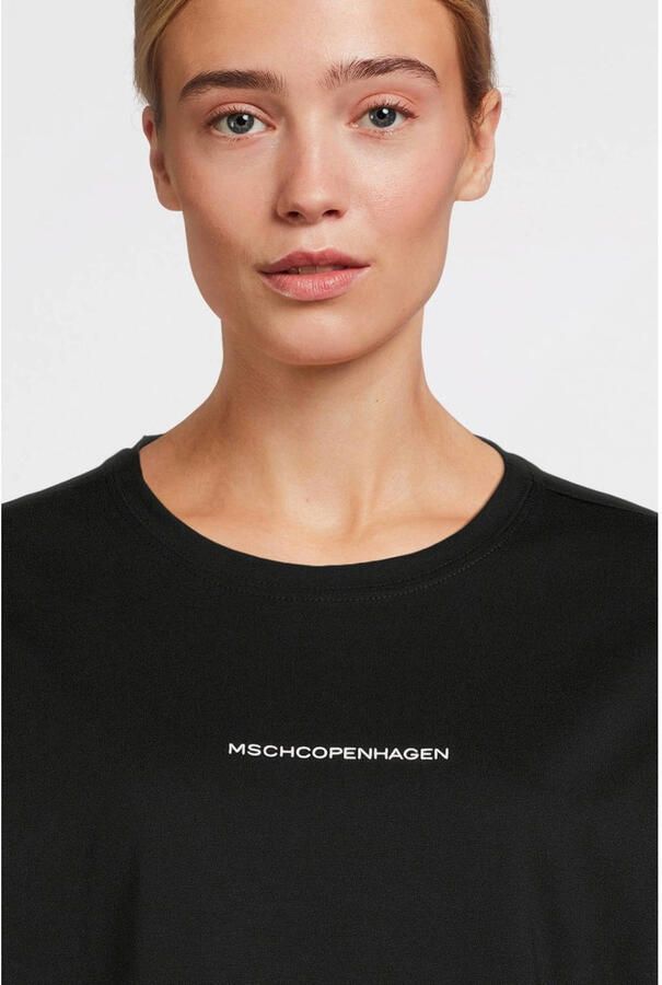MSCH COPENHAGEN Dames Tops & T-shirts Terina Organic Small Logo Tee Zwart - Foto 2