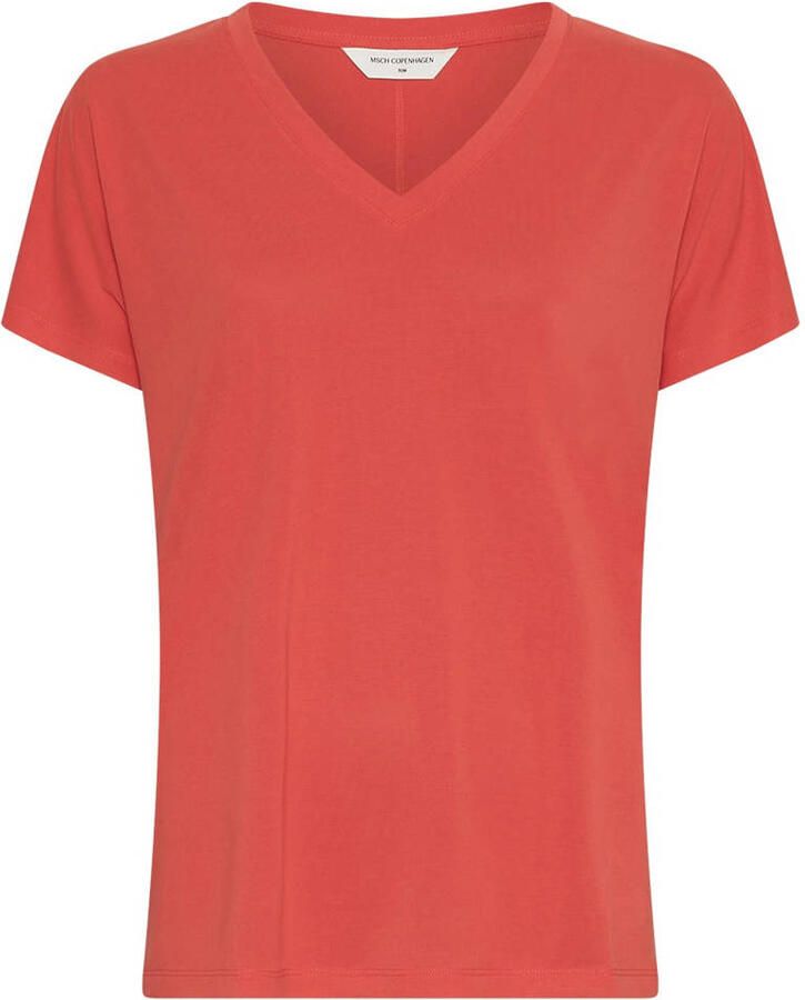 MSCH COPENHAGEN Dames Tops & T-shirts Mschfenya Modal V Neck Tee Oranje - Foto 5