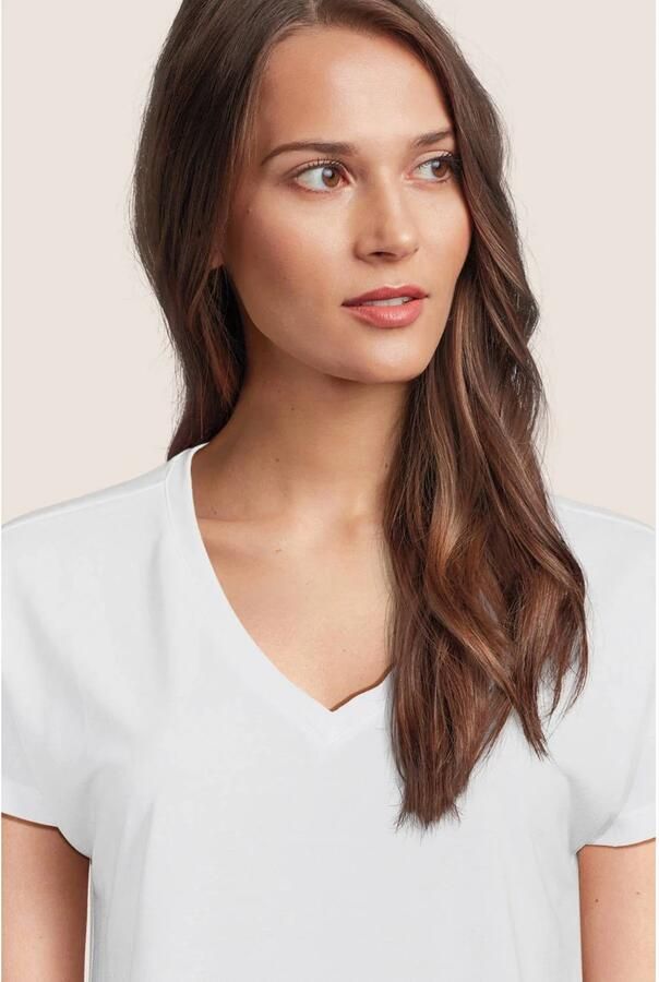 MSCH COPENHAGEN Dames Tops & T-shirts Mschfenya Modal V Neck Tee Ecru - Foto 5